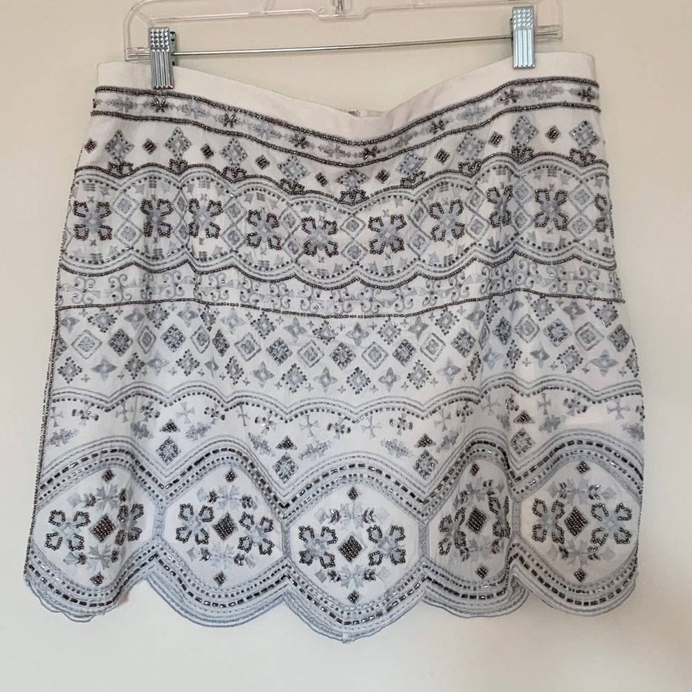 Club Monaco scallop hem sequin mini skirt